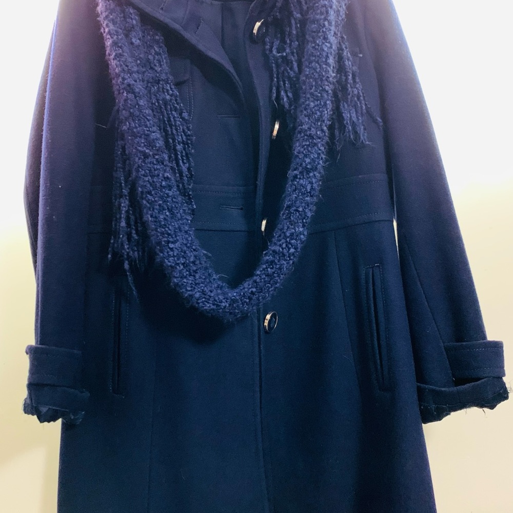 COPY - Kenneth Cole Marine blue wool coat. Super warm and practically brand new!